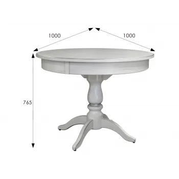 Кухонный стол Моро 04 Белый, массив бука / Серебро, шпон ясеня - купить с доставкой по России