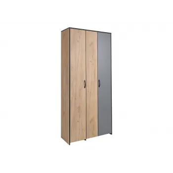 Распашной шкаф Ольга 3 двери Дуб Крафт золотой / Темно-серый