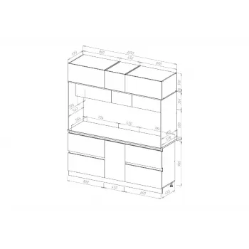 Центральная секция Карина 2.05 м белый глянцевый / сонома - купить с доставкой по России