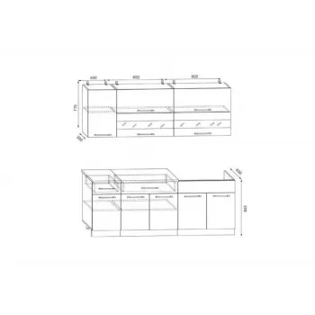 Кухня Маша 1.6 м белый / бетонный камень / угольный камень - купить с доставкой по России