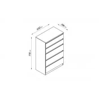 Комод Кастор 5 ящиков белый - купить с доставкой по России