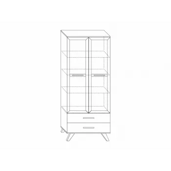 Шкаф-витрина Вега Скандинавия Дуб Каньон / Белый / Белый глянец - купить с доставкой по России Шкаф-витрина Вега Скандинавия Дуб Каньон / Белый / Белый глянец - купить с доставкой по России