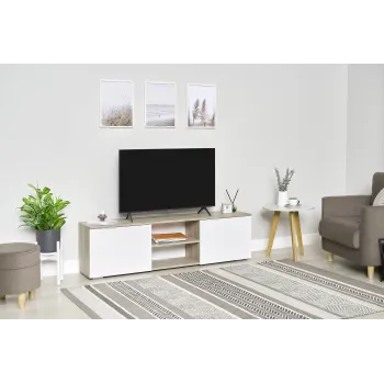 ТВ-тумба Вирола ТБ01-1600 дуб крафт серый / белый глянец