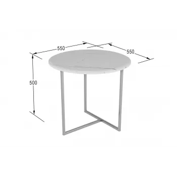 Стол журнальный Альбано белый мрамор - купить с доставкой по России