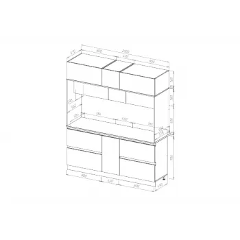 Центральная секция Карина 2 м сонома / пластер индиго - купить с доставкой по России