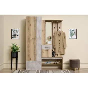 Прихожая Фелория дуб делано / цемент светлый