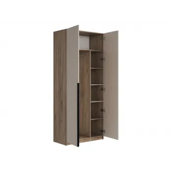 Распашной шкаф Бохо Дуб Крафт серый / Кашемир Без полок - купить с доставкой по России