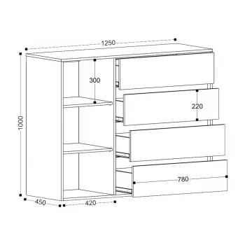 Комод Нильс Дуб Эльза / Темно-серый лофт - купить с доставкой по России