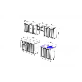 Кухня Хозяюшка 2.6 м акация белая / сапфир - купить с доставкой по России