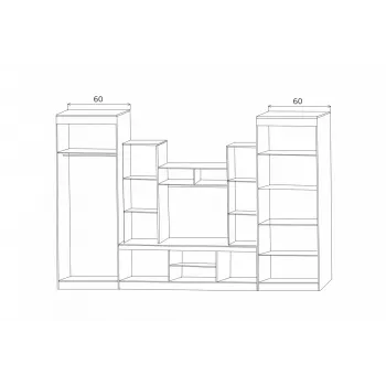 Гостиная Атлантида 2 ясень шимо светлый / ясень шимо темный - купить с доставкой по России