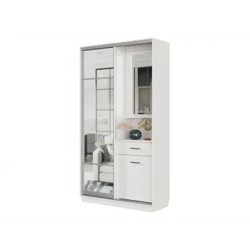 Прихожая Маршал Ясень шимо светлый / Зеркало / Серебро, алюминий 240 см 120 см 45 см Левая - купить с доставкой по России