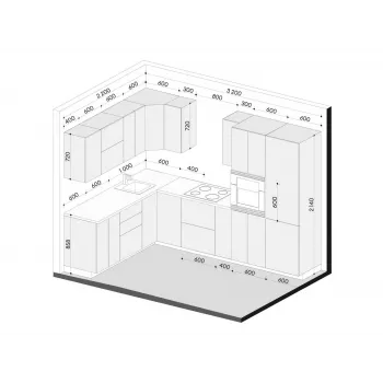 Кухонный гарнитур Вектор 320х220 см Белый / Графит / Бланж - купить с доставкой по России Кухонный гарнитур Вектор 320х220 см Белый / Графит / Бланж - купить с доставкой по России