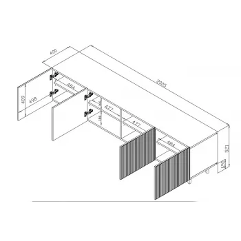 ТВ-тумба Блэк-1 большая