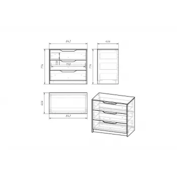 Комод Rich дуб крафт золотой / кенди / сумеречный голубой - купить с доставкой по России