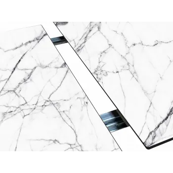Кухонный стол Лекси Мрамор белый, МДФ / Черный матовый, металл - купить с доставкой по России
