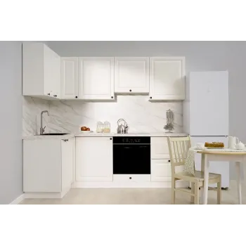 Кухня угловая Калеста 2.4 х 1.2 м белая поэма
