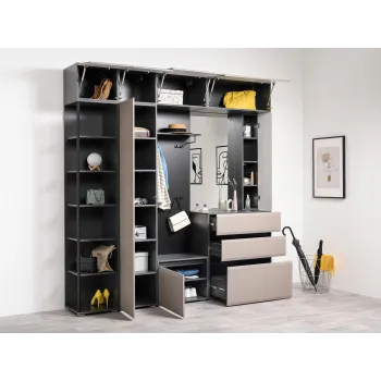 Распашной шкаф Сидней Антрацит / Веллюто Капучино 57,3 см - купить с доставкой по России