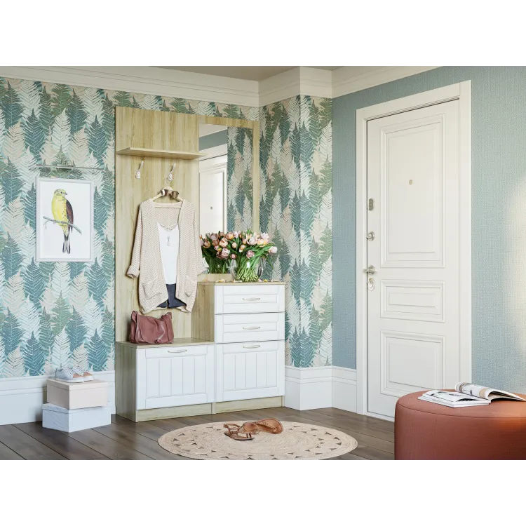 Прихожая Оливия Лайт Дуб Сонома / Белое дерево - купить с доставкой по России