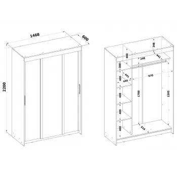 Шкаф-купе Босфор Белый Без зеркала - купить с доставкой по России