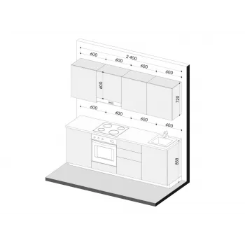 Кухонный гарнитур Комби 240 см Белый / Бланж / Нео - купить с доставкой по России Кухонный гарнитур Комби 240 см Белый / Бланж / Нео - купить с доставкой по России