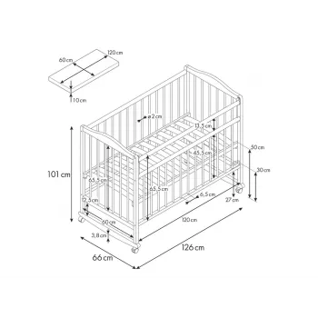 Кроватка для новорожденных Лита с маятником Белый - купить с доставкой по России
