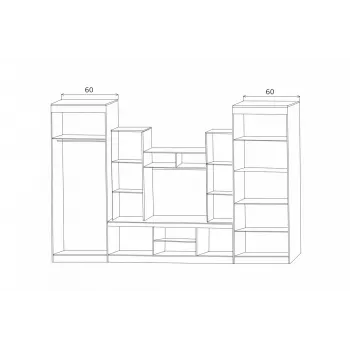 Гостиная Атлантида 4 дуб беленый / венге - купить с доставкой по России