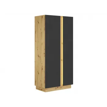 Распашной шкаф Модо Дуб Артизан / Черный матовый