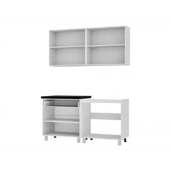 Кухонный гарнитур Крафт 160 см со стеклом Белый / Крафт / столешница Черный янтарь - купить с доставкой по России Кухонный гарнитур Крафт 160 см со стеклом Белый / Крафт / столешница Черный янтарь - купить с доставкой по России
