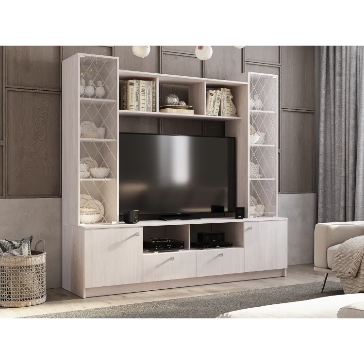Гостиная Зарина Ясень белый / Стекло - купить с доставкой по России