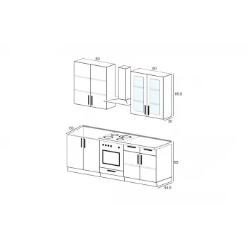 Кухня Констанция №1 1.6 м белый матовый - купить с доставкой по России