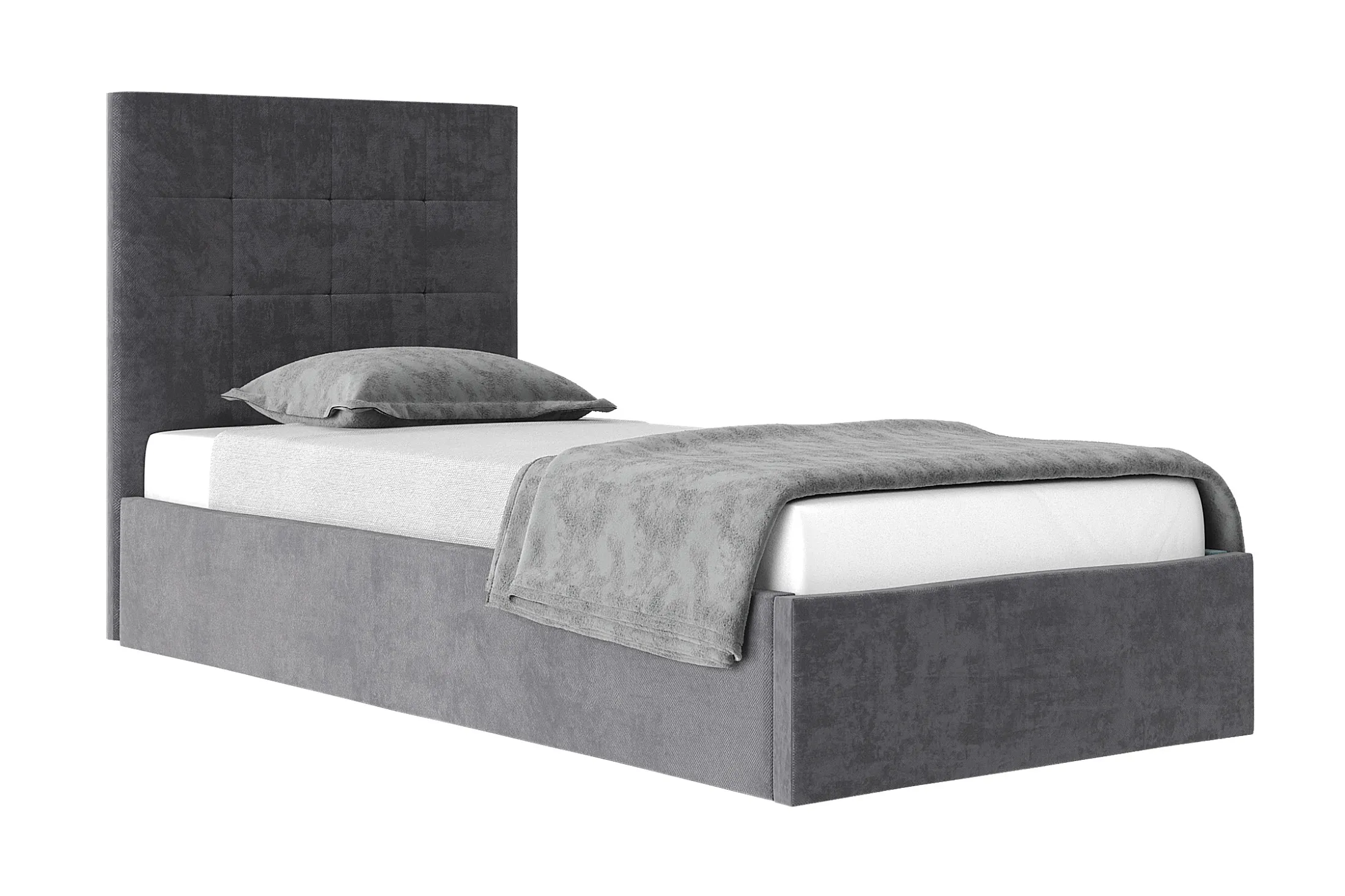 Кровать Соната 0.9 м велюр серый