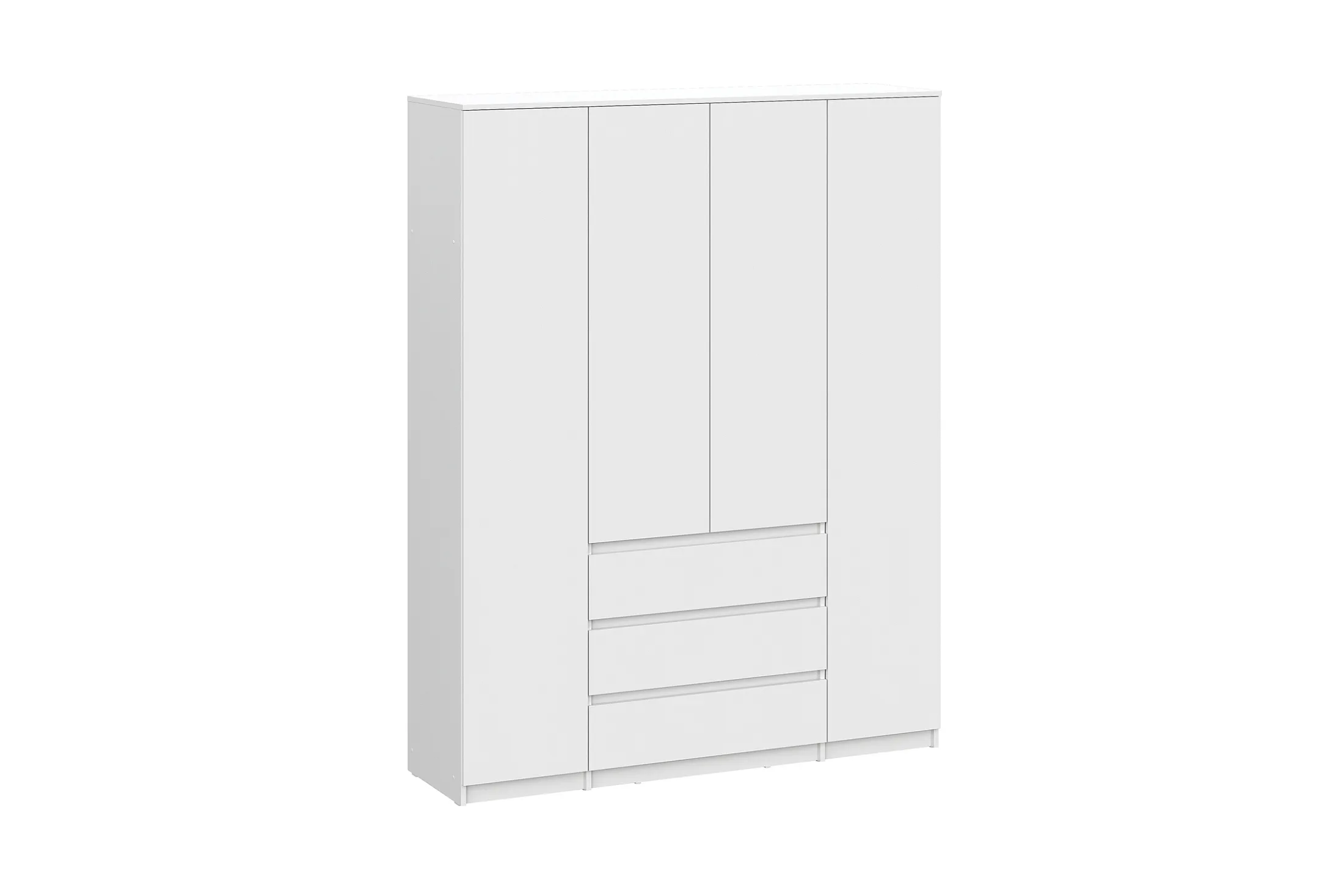 Шкаф 4-х створчатый с ящиками Эккервуд белый текстурный