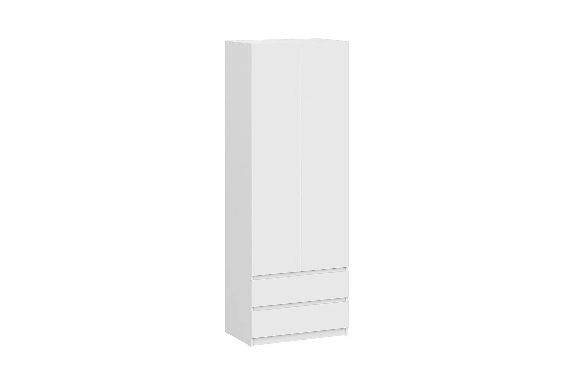 Шкаф 2-х створчатый с ящиками Скайвуд белый текстурный