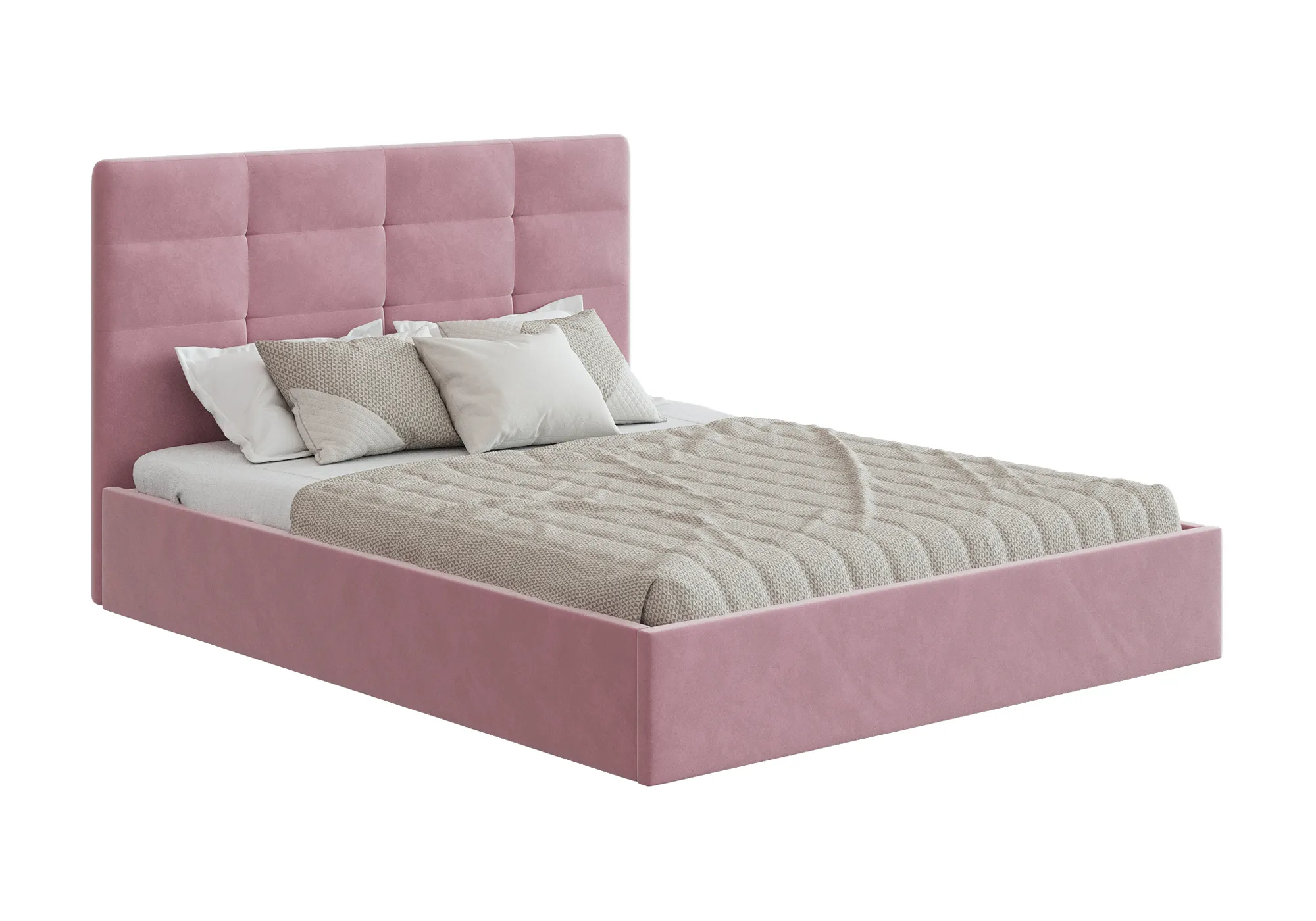 Кровать Диана велюр розовый