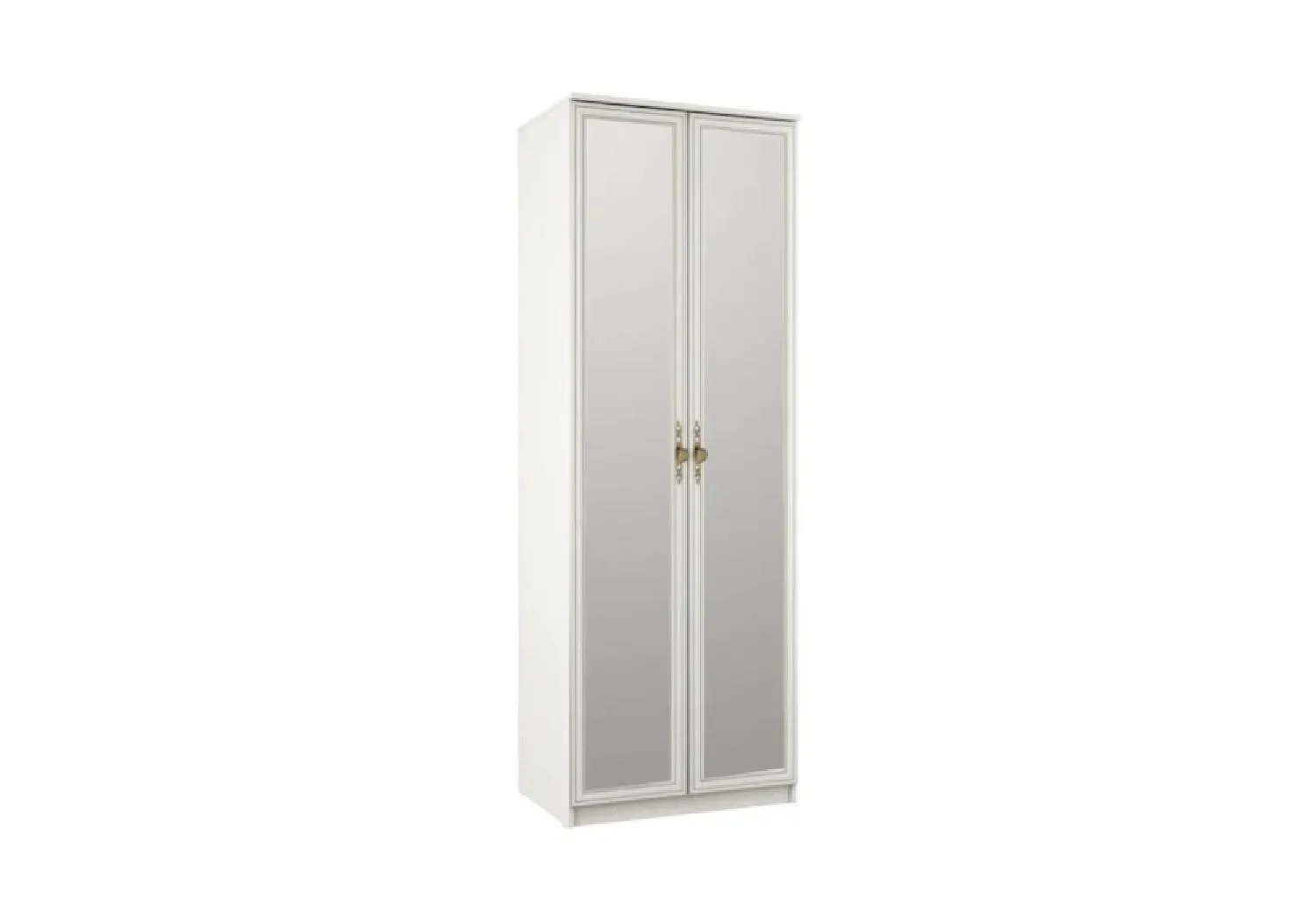 Шкаф 2-дверный Габриэлла с зеркалами вудлайн кремовый / сандал белый