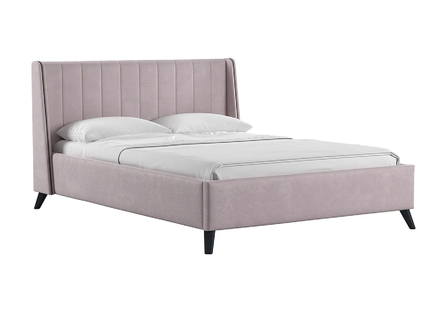 Кровать Мелисса велюр светло-розовый