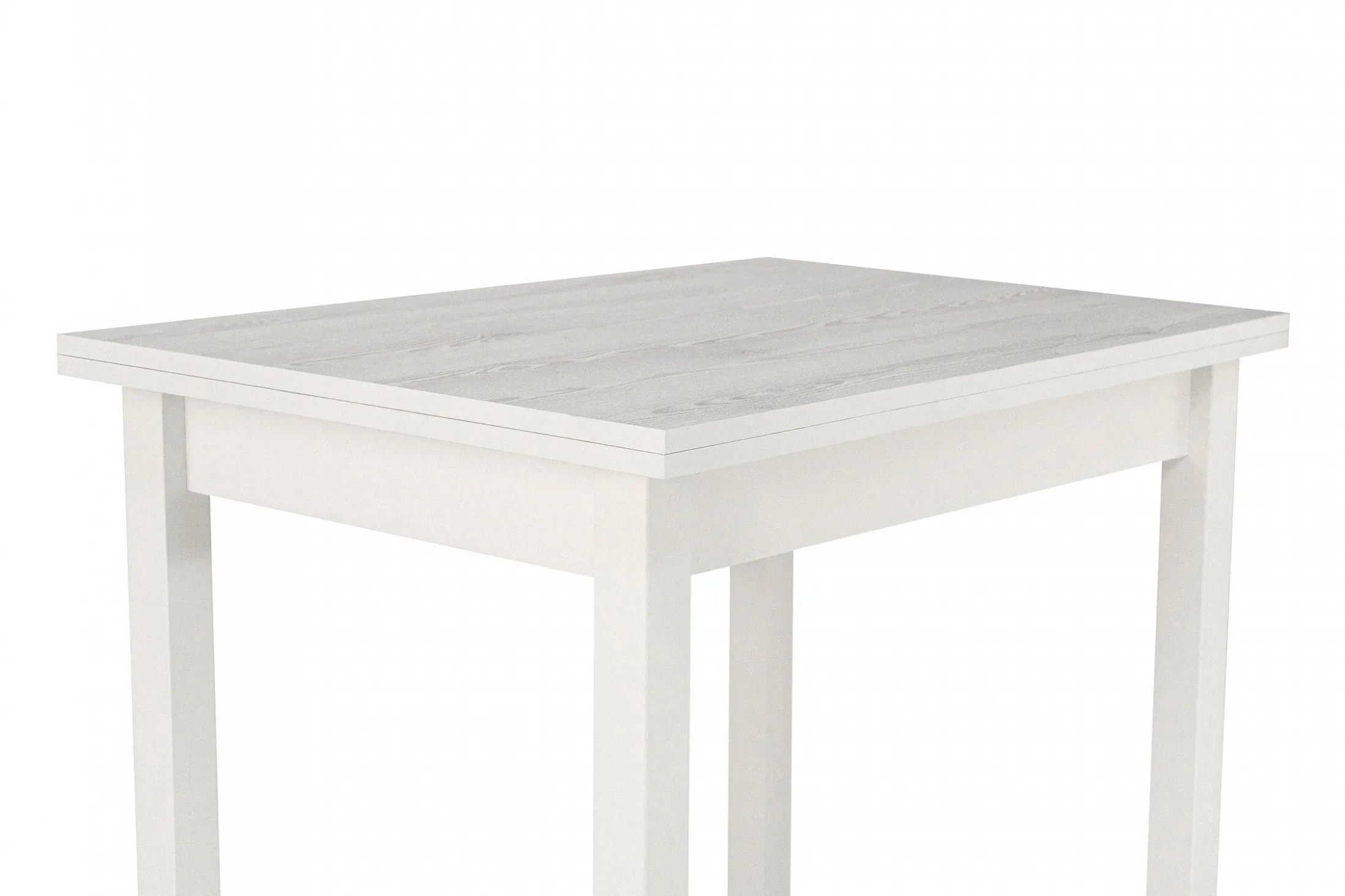 Стол Боровичи-мебель стол обеденный с ящиком белый / сосна белая