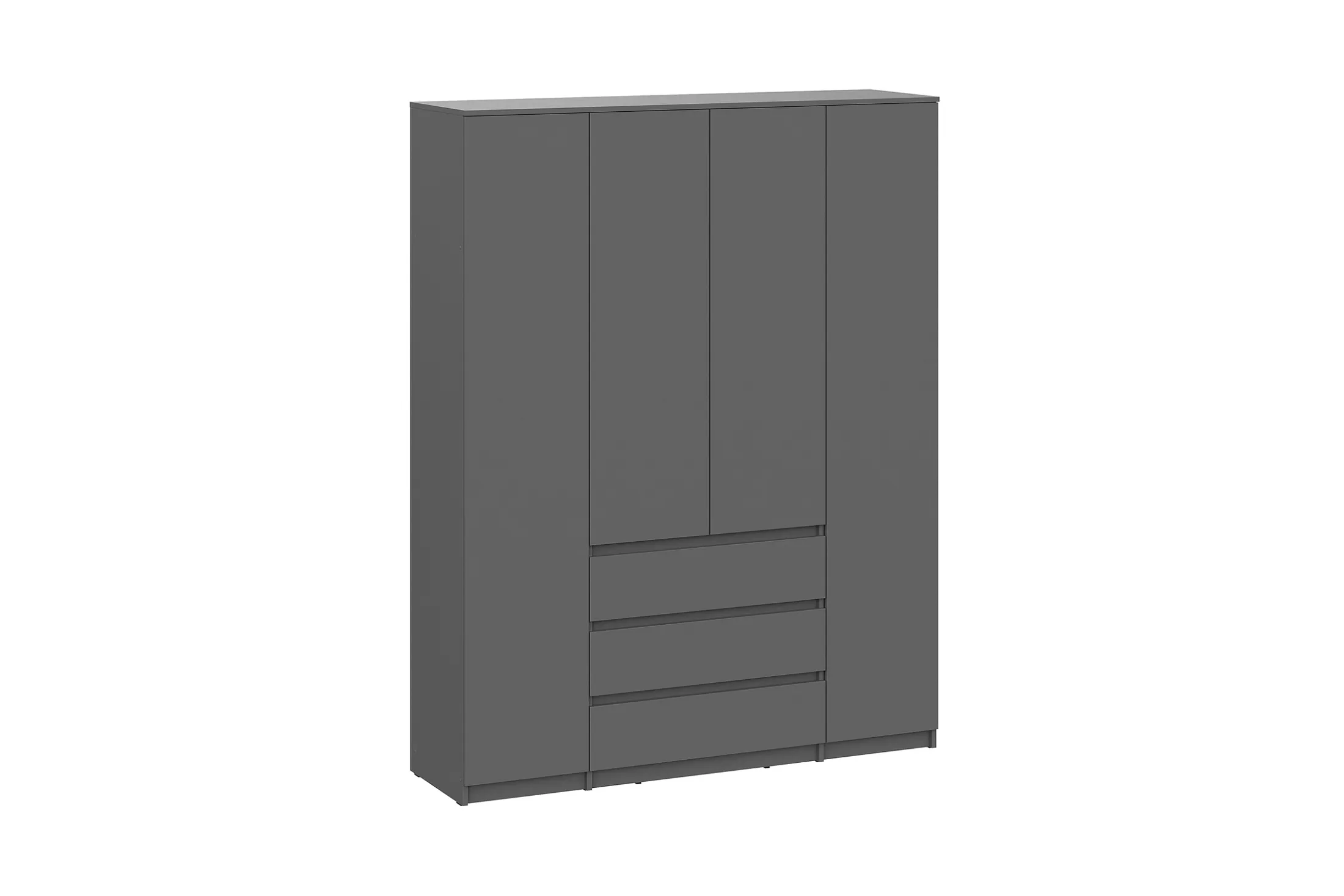 Шкаф 4-х створчатый с ящиками Эккервуд графит серый